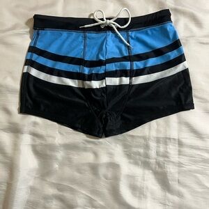 COOFANDY I Men’s I Blue-White Stripes/Multicolor I Brazilian style Swimsuit
